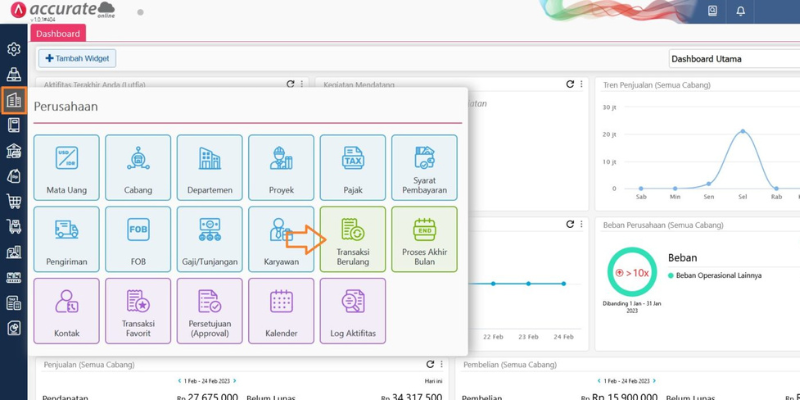 Recurring Transaction di Accurate Online